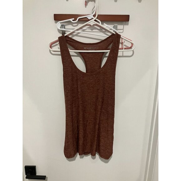 Beyond Yoga Women's Racerback Tank Top, Heather Brown, Large - Picture 1 of 3
